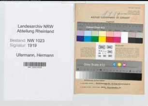 Entnazifizierung Hermann Ufermann , geb. 24.12.1898 (Steuersekretaer)