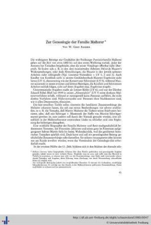 Zur Genealogie der Familie Malterer.