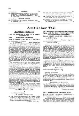 Nachträgliche Ehescheidung : [Amtliche Erlasse] ; [Amtlicher Teil]