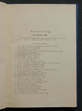 Erster Tag. 25. September 1893.