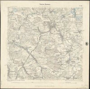 Äquidistantenkarte 36 : Section Kamenz, 1895 : Section Kamenz. - 1:25000. - Leipzig: Giesecke & Devrient, 1895. - 1 Kt.