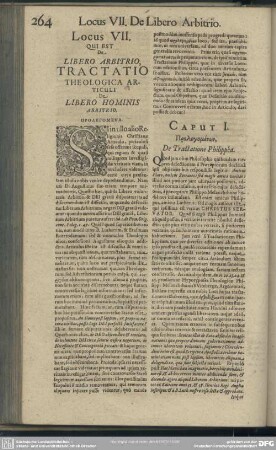 Locus VII. Qui Est De Libero Arbitrio