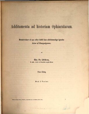 Det Kongelige Danske Videnskabernes Selskabs skrifter. Naturvidenskabelig og Mathematisk Afdeling = Section des sciences : = Mémoires de l'Académie Royale des Sciences et des Lettres de Danemark. 5. R., 5. 1861