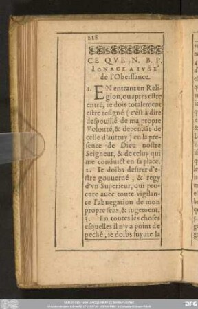 Ce Que N. B. P. Ignace A Iuge de l'Obeissance.