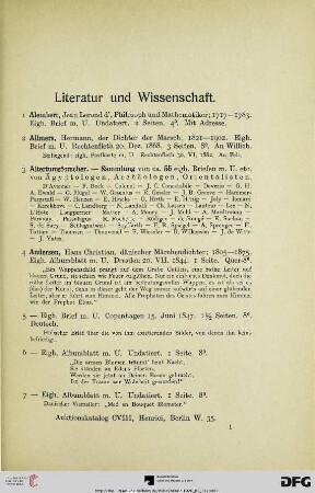 Literatur und Wissenschaft (Nr. 1-432)