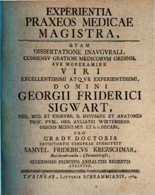 Experientia praxeos medicae magistra