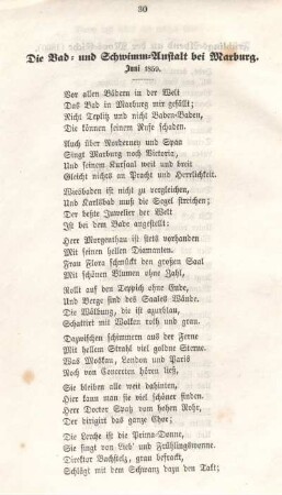 Die Bad- und Schwimm-Anstalt bei Marburg.