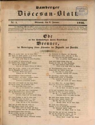 Bamberger Diöcesan-Blatt. 1846