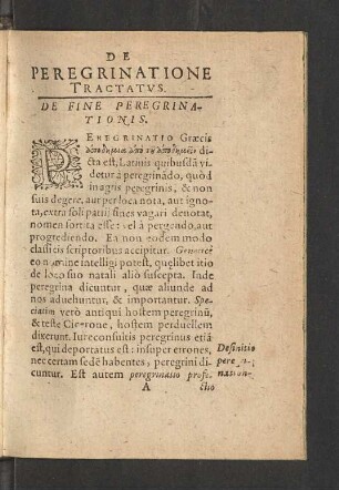 De Peregrinatione Tractatus.