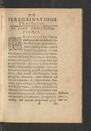 De Peregrinatione Tractatus.