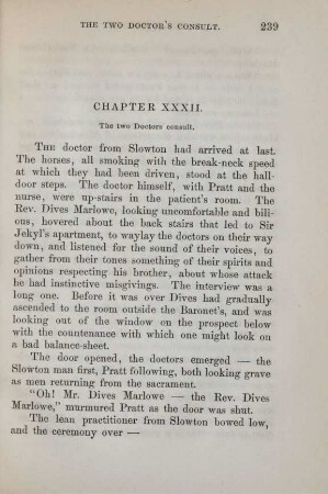 Chapter XXXII. The two Doctors consult