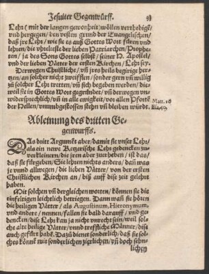 Ableinung des dritten Gegenwurffs.
