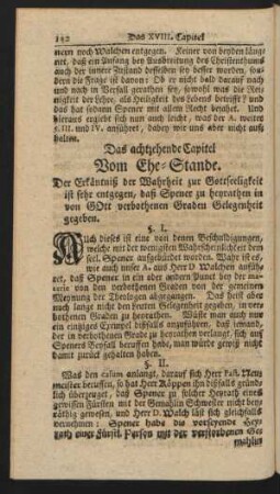Das achtzehende Capitel Vom Ehe-Stande.