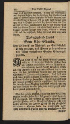 Das achtzehende Capitel Vom Ehe-Stande.
