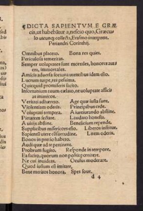 d4r-d8v, Dicta Sapientum e Graecis, [...]