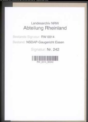 Stattgabe der Beschwerde des Pg. Wilhelm RÜHL, geb. 23.3.1902, Tagesarbeiter in Essen, gegen den Ausschluß wegen Interessenlosigkeit (Beitragsrückstände)