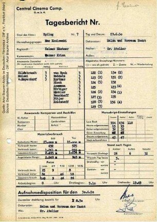 Tagesbericht vom 29.06.1950