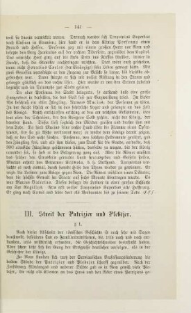 III. Streit der Patrizier und Plebejer