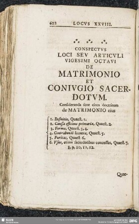 Locus XXVIII. De Coniugio