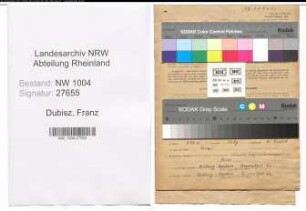 Entnazifizierung Franz Dubisz , geb. 26.03.1907 (Schlosser)