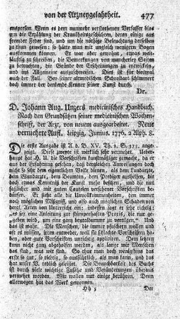 Medicinisches Handbuch. 2.verm.Ausg.