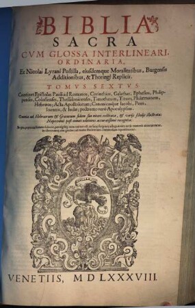 Biblia Sacra, 6