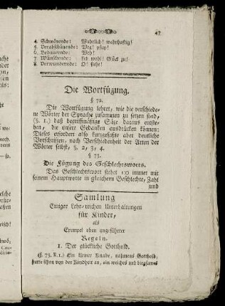 Die Wortfügung.