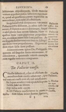 Caput II. De Fallacia caussae.