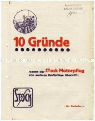 Besonderheiten der Motorpflüge von Stock
