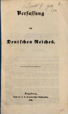 Verfassung des Deutschen Reiches