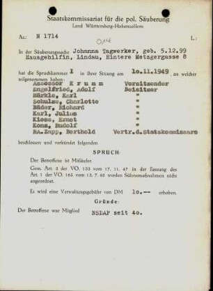 Tagwerker, Johanna
