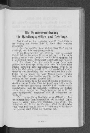 Die Krankenversicherung für Handlungsgehilfen und Lehrlinge.