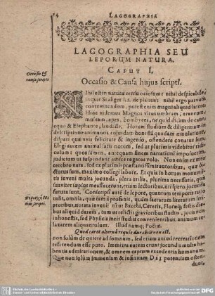 Caput I. Occasio et CAsa hujus scripti.