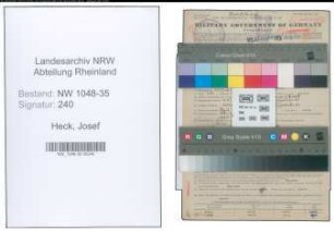 Entnazifizierung Josef Heck , geb. 18.07.1921 (Musiker)