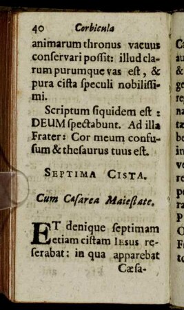 Septima Cista. Cum Casarea Maiestate.