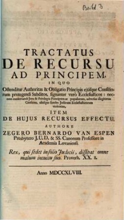 Tractatus de recursu ad principum