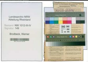 Entnazifizierung Werner Brodbeck , geb. 30.03.1911 (Kaufmann)