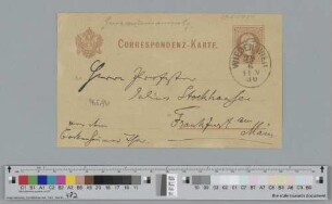 Postkarte an Julius Stockhausen
