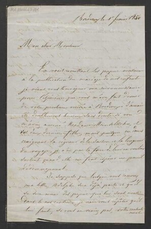 Brief an Alexander Mendelssohn : 01.02.1850
