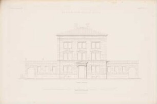 Kreisgericht, Minden: Vorderansicht (aus: Atlas zur Zeitschrift für Bauwesen, hrsg. v. G. Erbkam, Jg. 5, 1855)