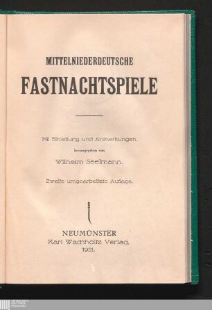 Mittelniederdeutsche Fastnachtspiele