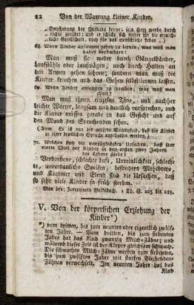 V. Von der körperlichen Erziehung der Kinder.