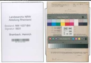 Entnazifizierung Heinrich Brambach , geb. 26.01.1893 (Haendler)
