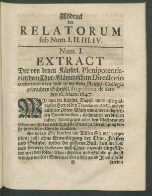 Num. I. Extract ...