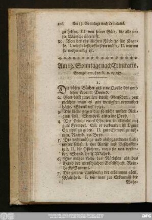 Am 13. Sonntage nach Trinitatis. Evangelium, Luc. X, v. 23 - 37.