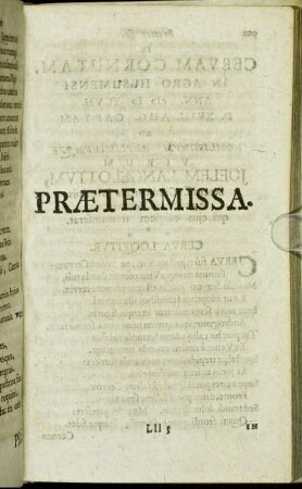 Prætermissa.