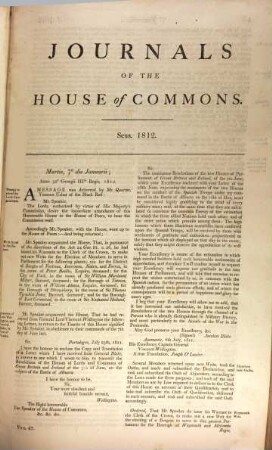 Journals of the House of Commons. 67. 1812