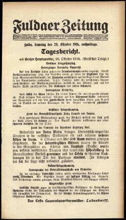 Ausgabe vom Samstag, den 28. Oktober 1916.