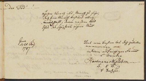 Eintrag 30: Georg Hartmann von Witzleben, Jena, 25.08.1787