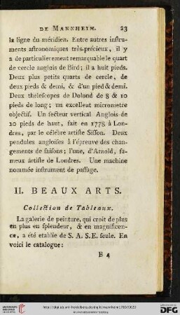 II. Beaux arts